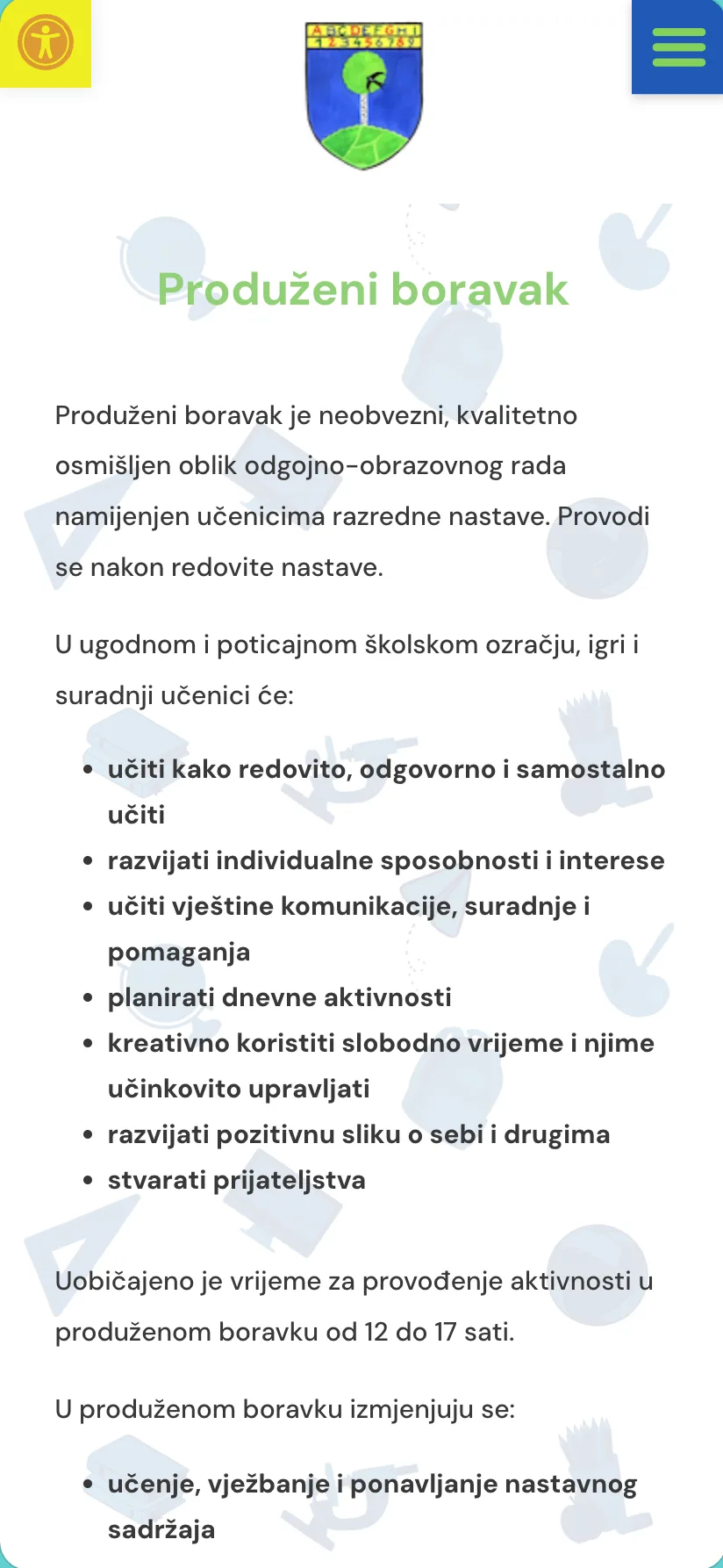 Primary School Ivana Gorana Kovačića website
